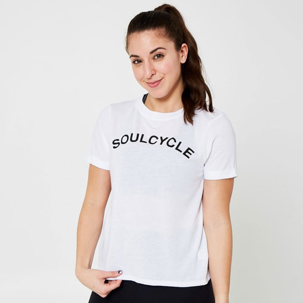 SoulCycle Roll Sleeve Crop Top